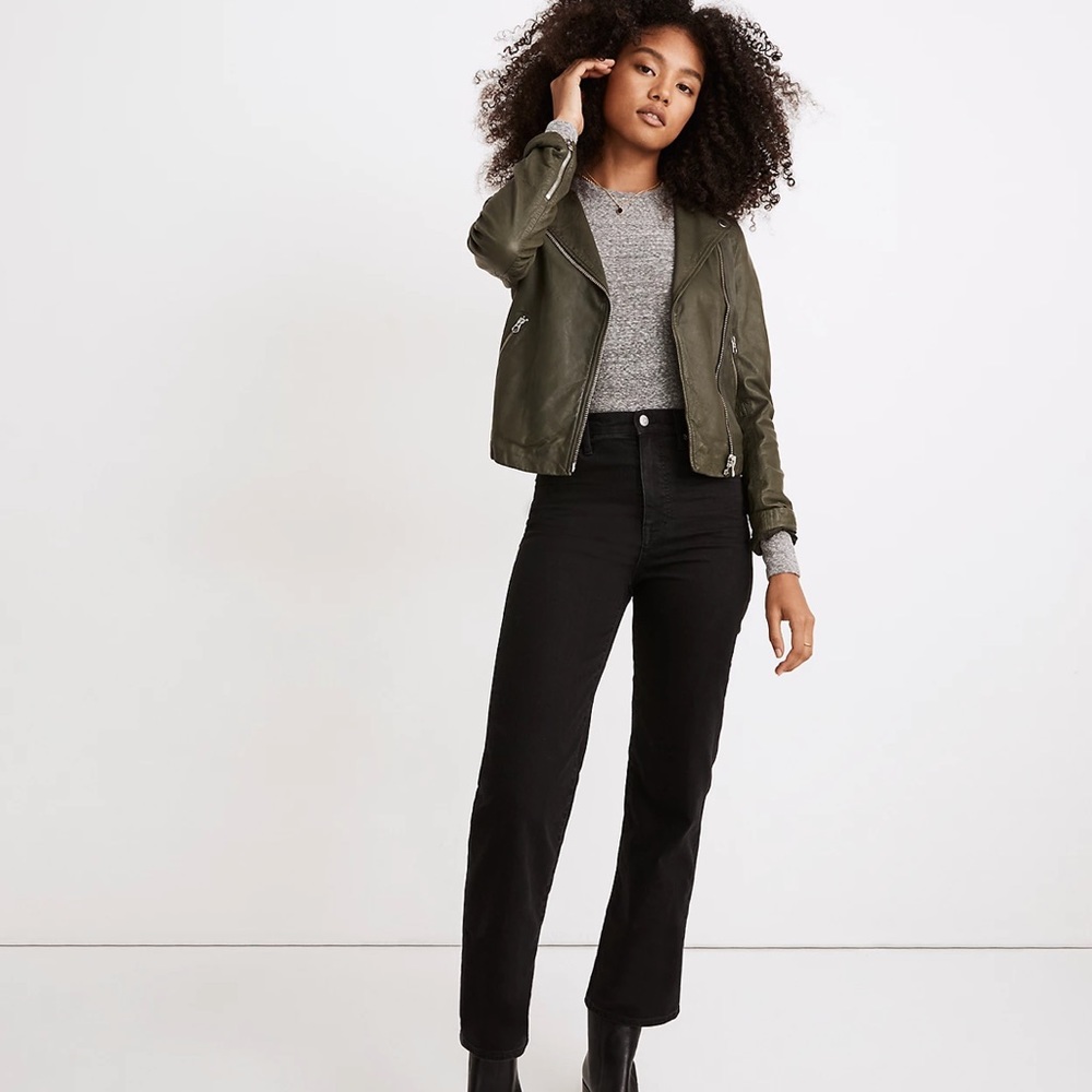 Madewell Slim Wide Leg Crop Jeans, Size 26 in Lunar Wash